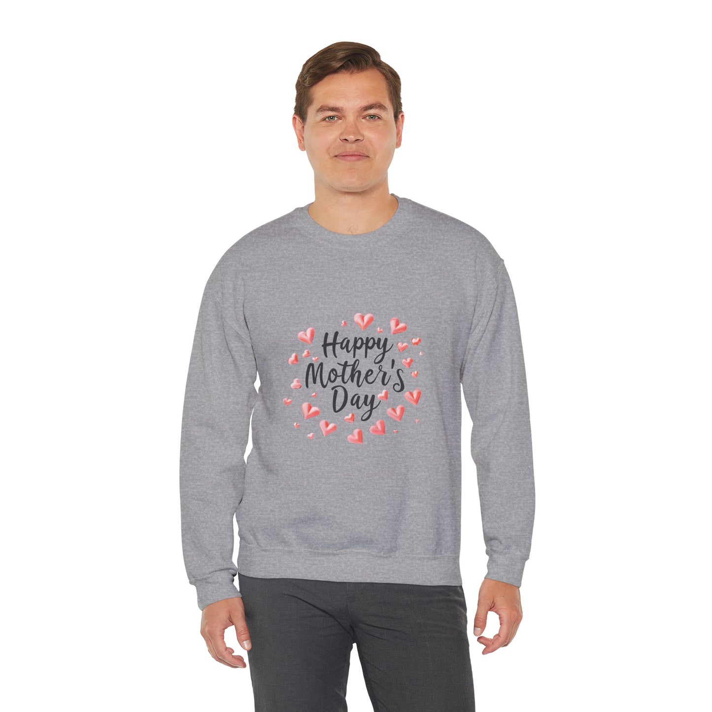 Happy Mother's Day Hearts Crewneck Sweatshirt | Mother's Day Pullover