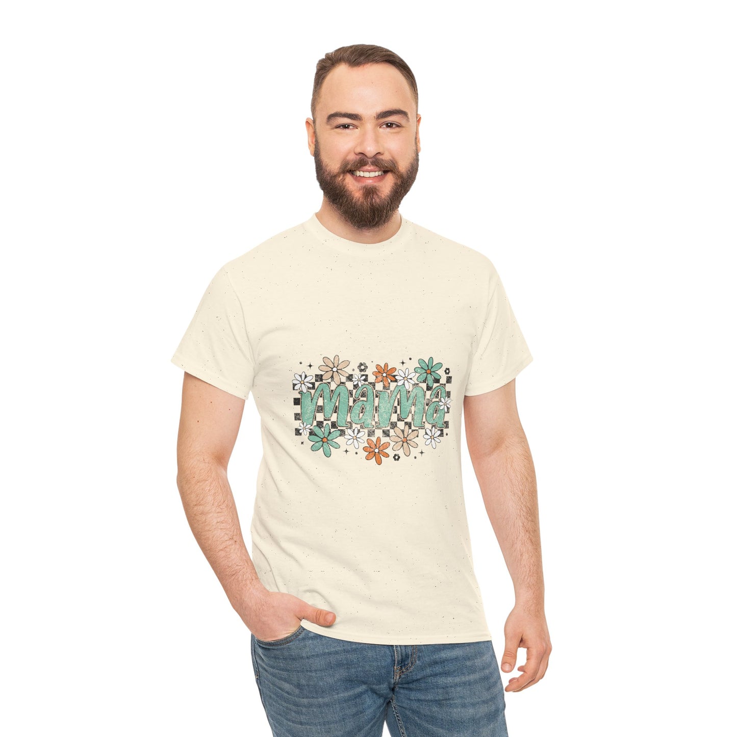 T-Shirt — "Mama" Floral Retro Checker Design, Mother's Day Gift