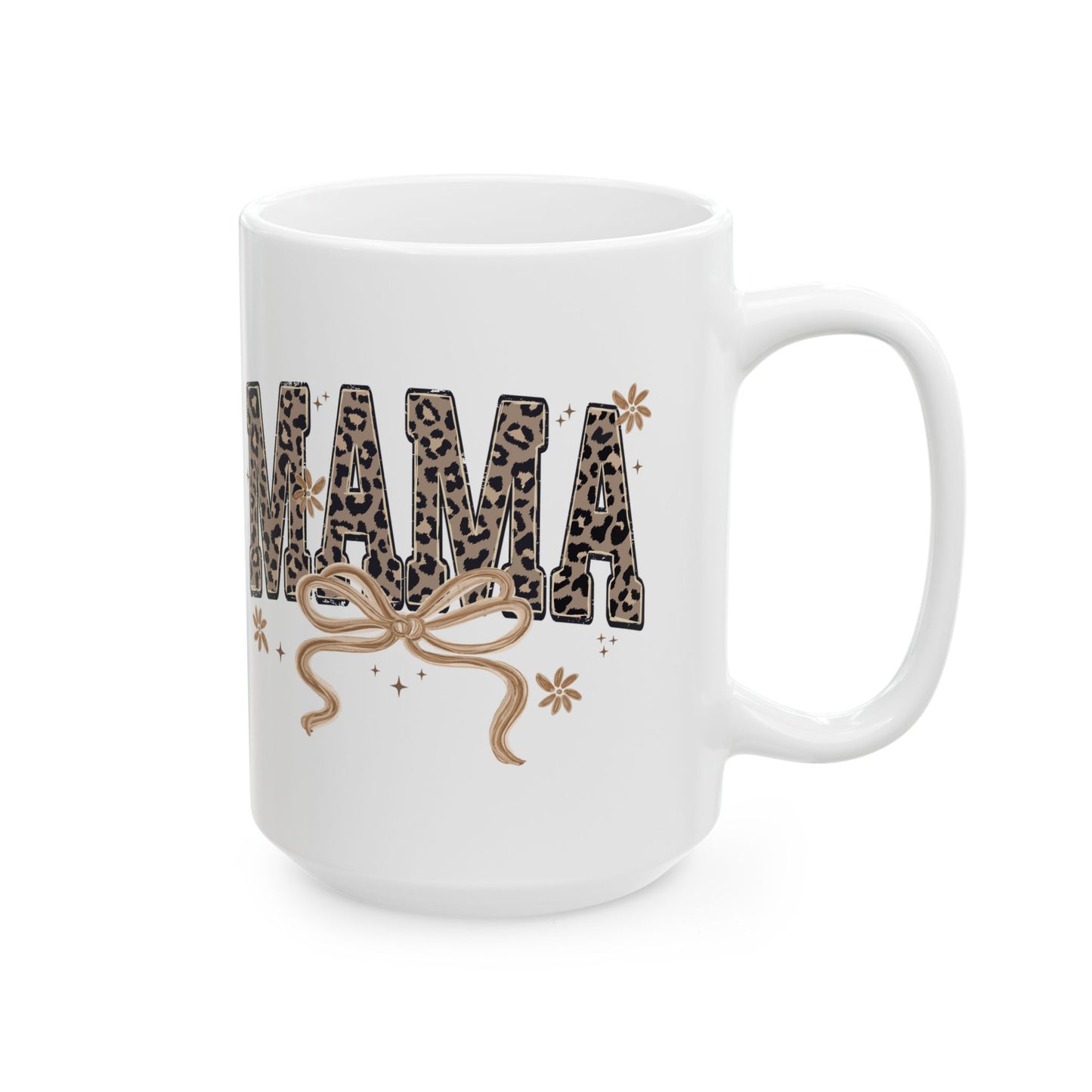 Mama Leopard Print Typography Mug | Ceramic Coffee Cup 11oz 15oz