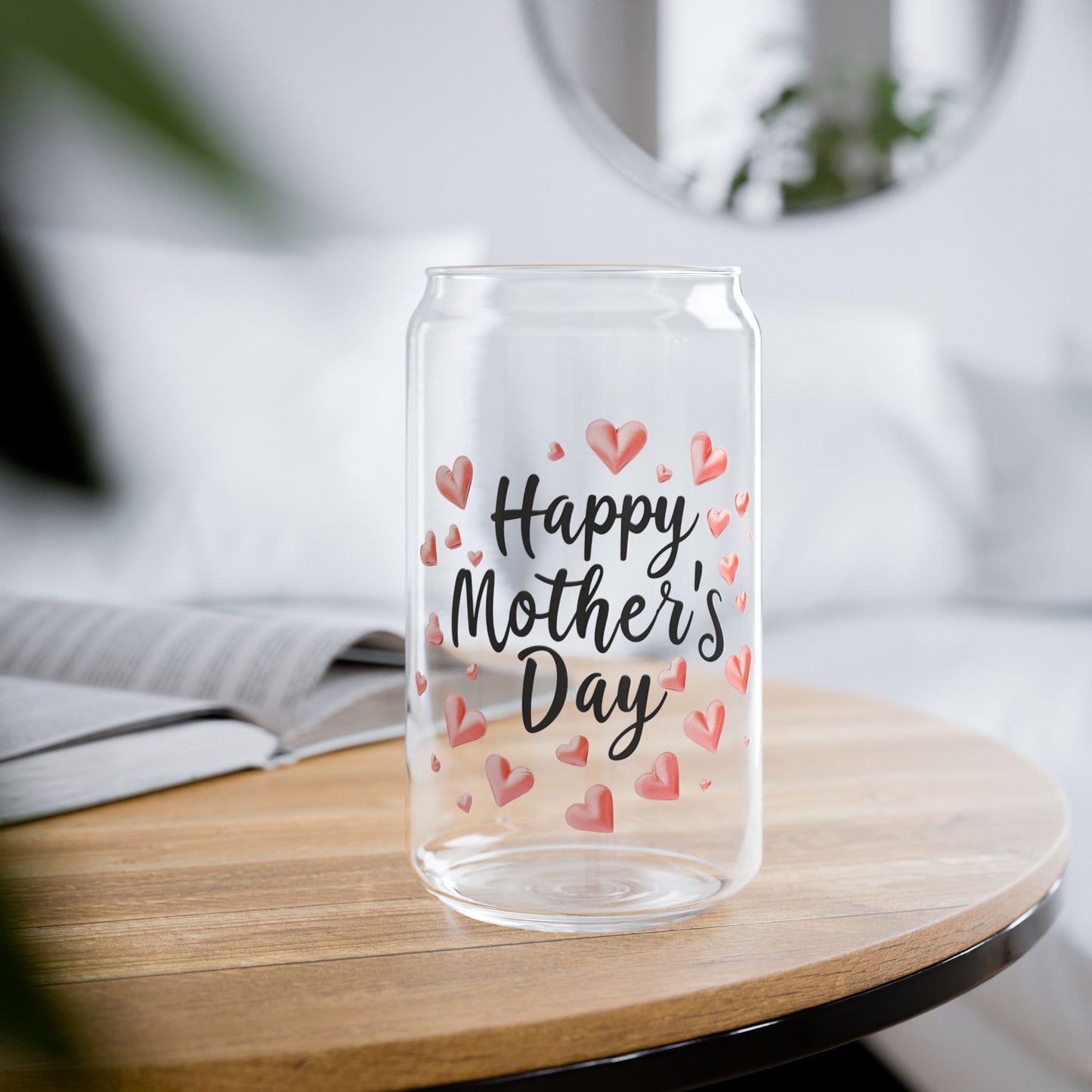 Happy Mother's Day Sipper Glass | 16oz Heart Design