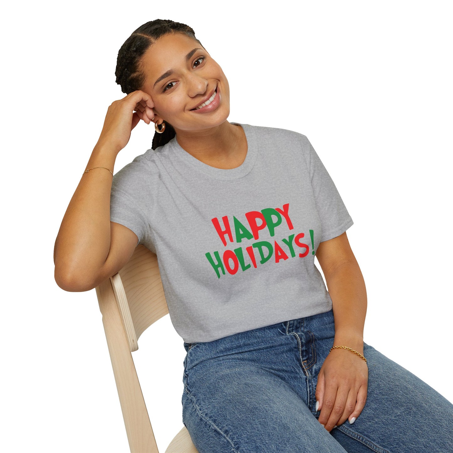 Happy Holidays! Holiday T-Shirt — Red & Green Festive Graphic