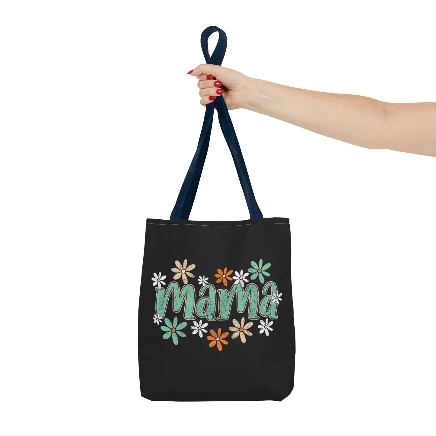 Mama floral script Tote Bag | daisy flower design