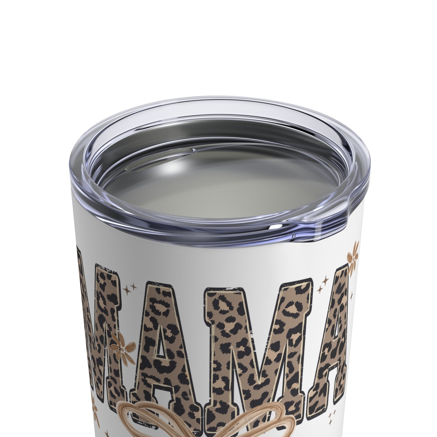 Mama Leopard Print Bow tumbler | 10oz stainless steel insulated