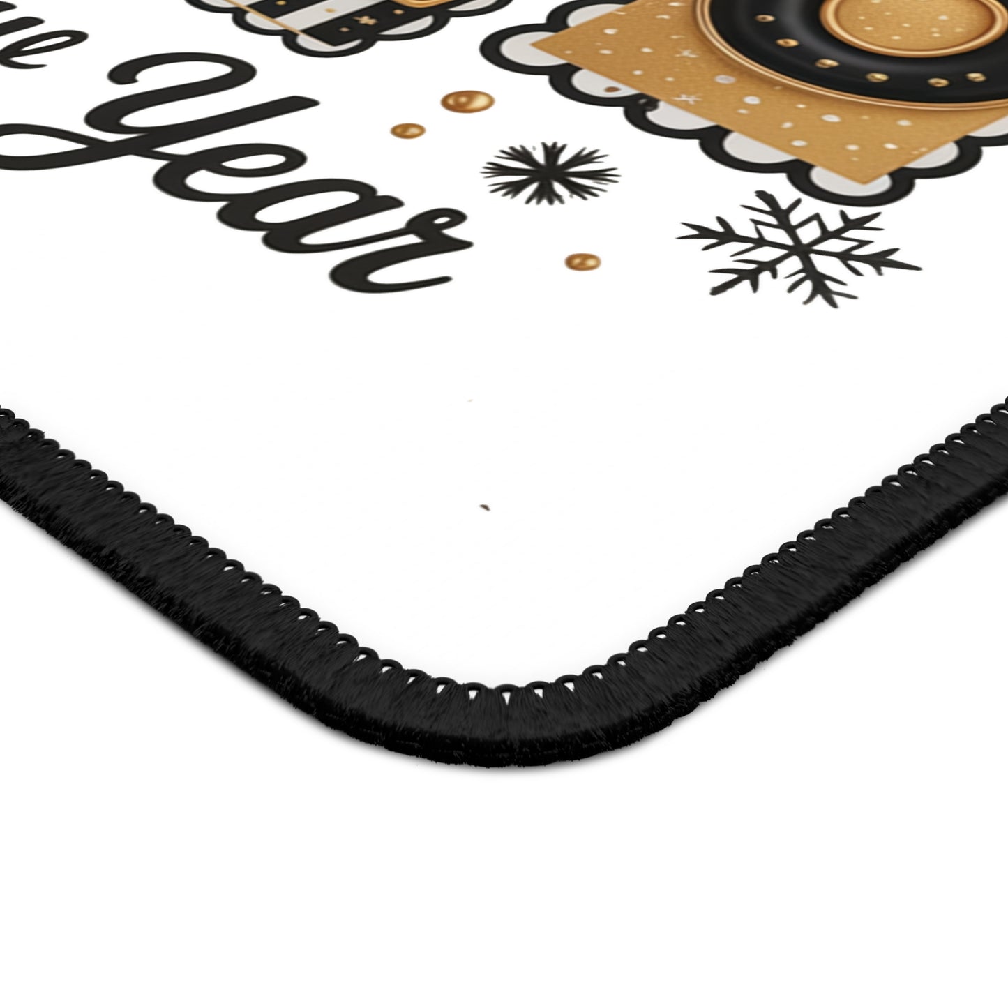 2026 Happy New Year Gaming Mouse Pad | Gold Black Celebratory Design