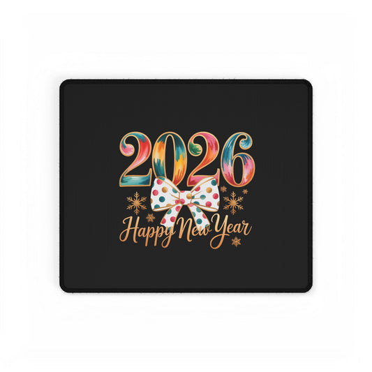 2026 Happy New Year bow Desk Mat | New Year Celebration mousepad