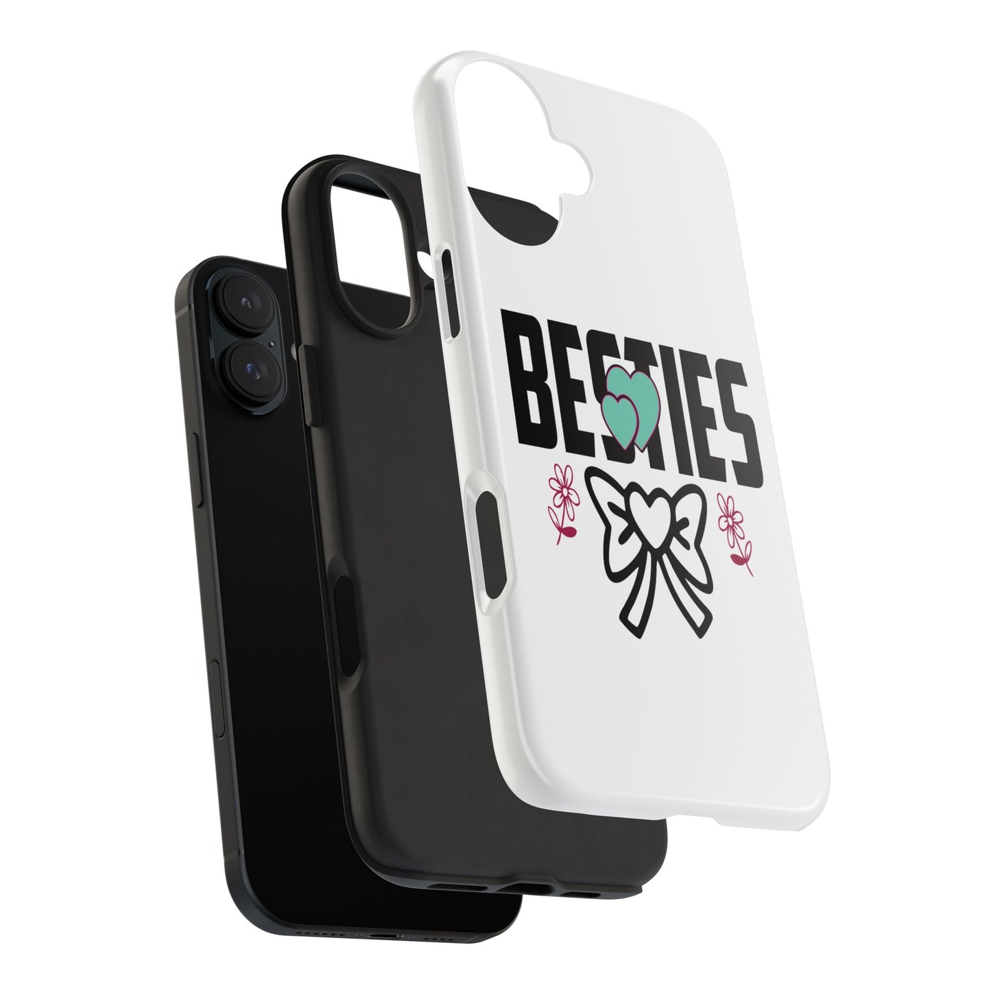 Besties heart bow design Tough Phone Case | friendship phone cover