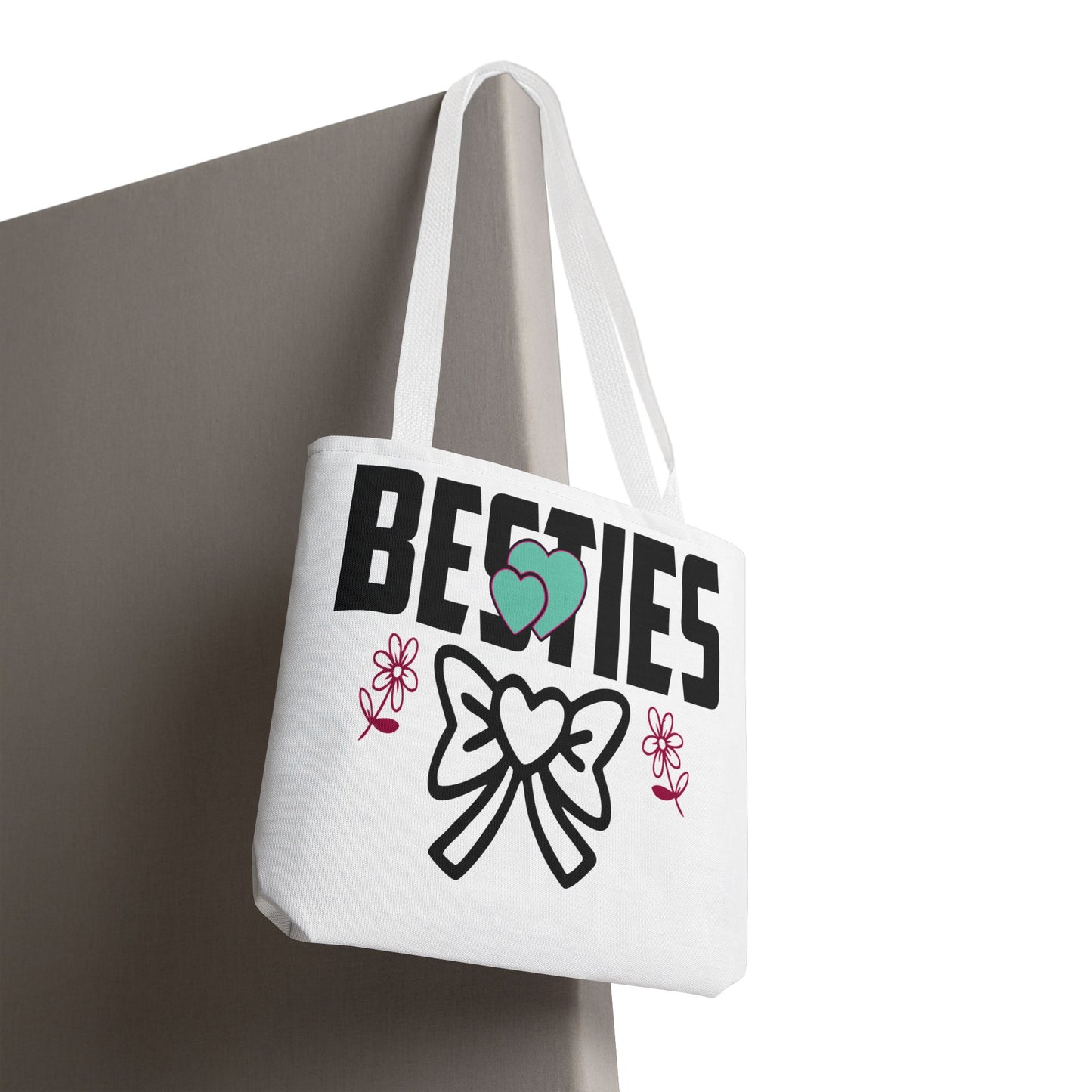 Besties Tote Bag | Heart Bow Friends Design