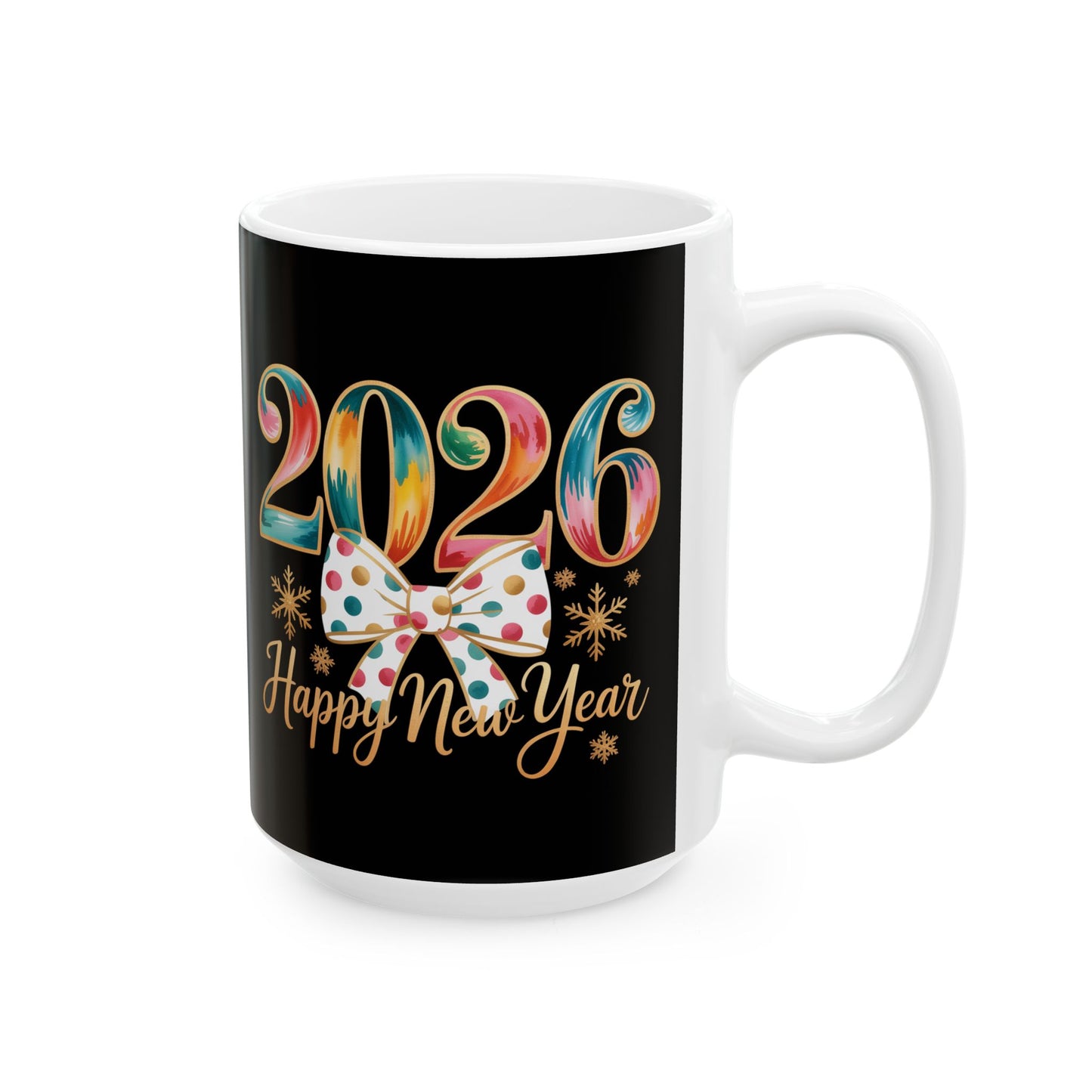 2026 Colorful Numbers Happy New Year Mug | New Year Celebration Ceramic Mug
