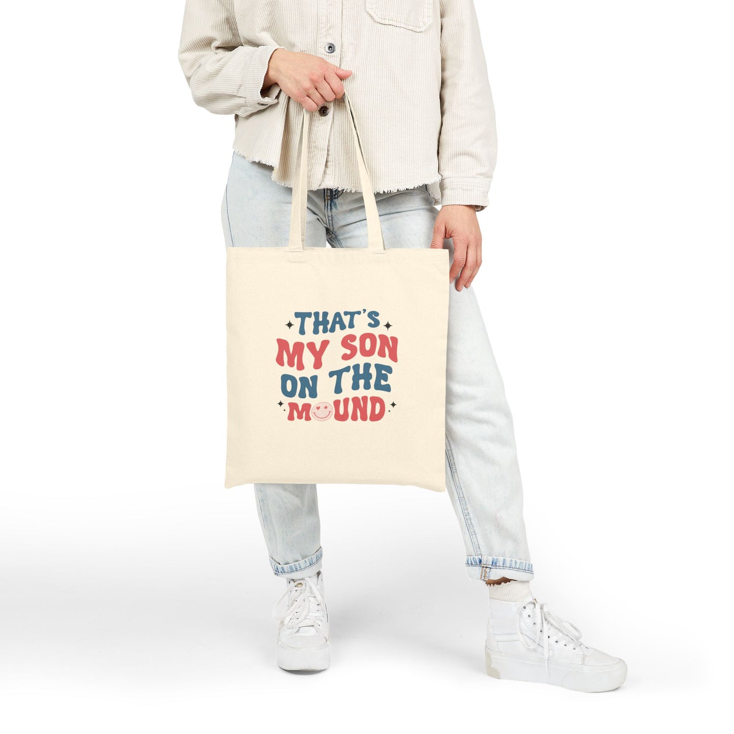 That My Son On The Mound Tote Bag | Baseball Mom Dad Tote
