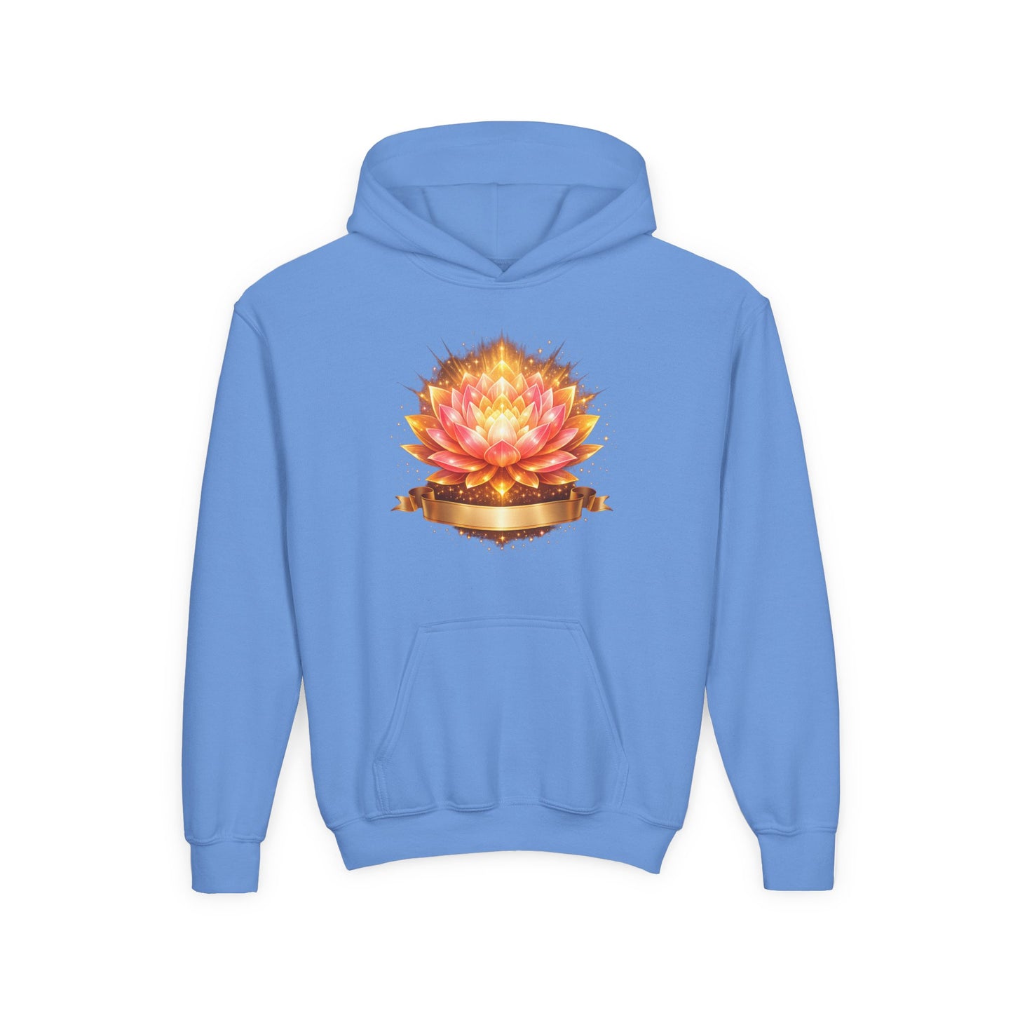 Youth Hoodie — Golden Lotus Meditation Graphic