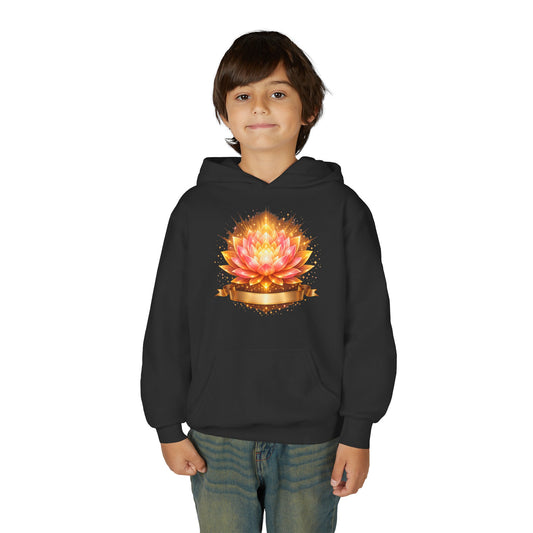 Youth Hoodie — Golden Lotus Meditation Graphic