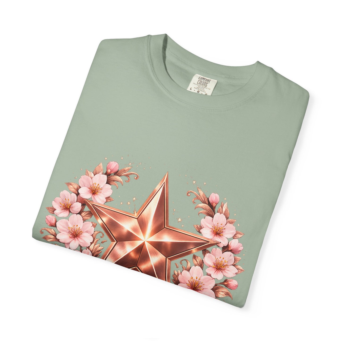 Rose Gold Floral Star T-Shirt