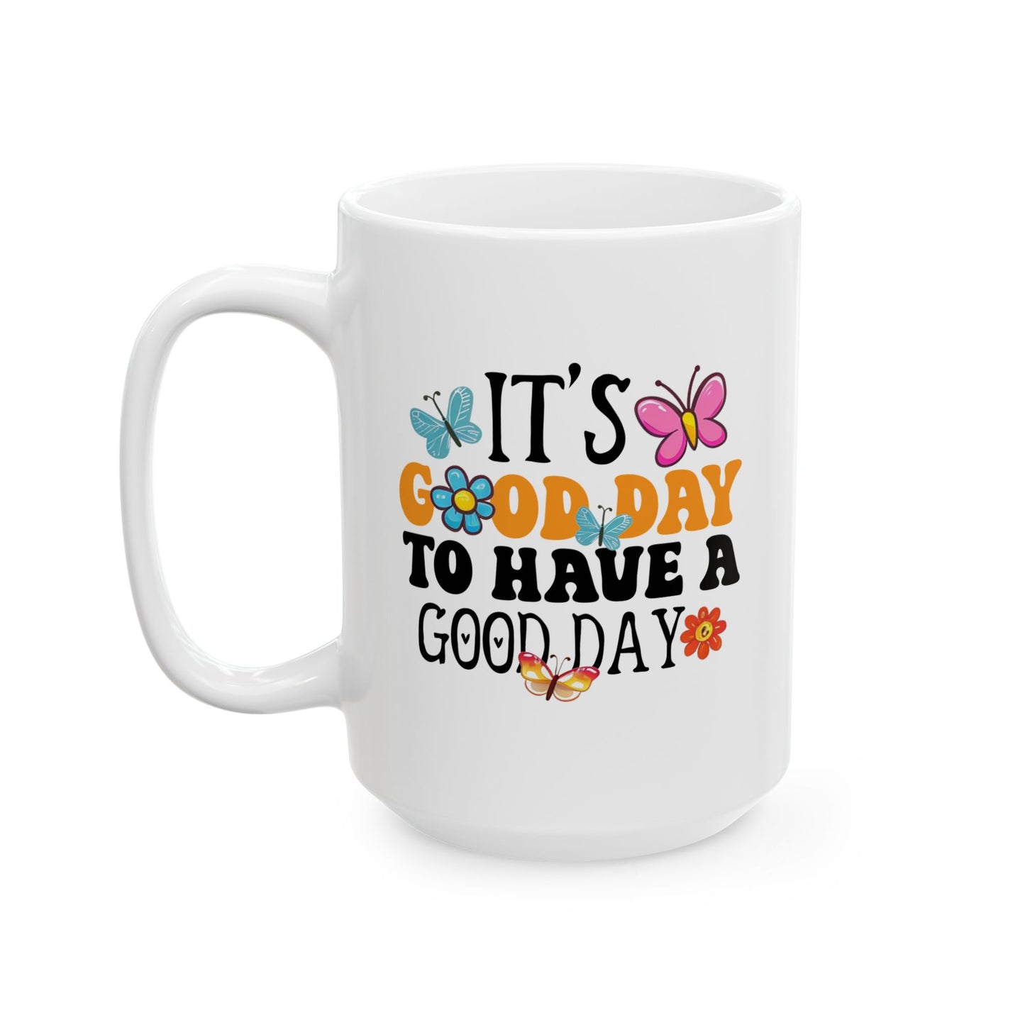 Good Day To Be A Grandma Mug | Floral Butterflies Ceramic Coffee Cup