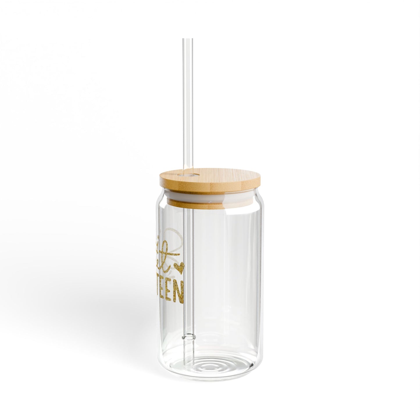 Sweet Sixteen Sipper Glass | 16oz Clear Tumbler with Straw