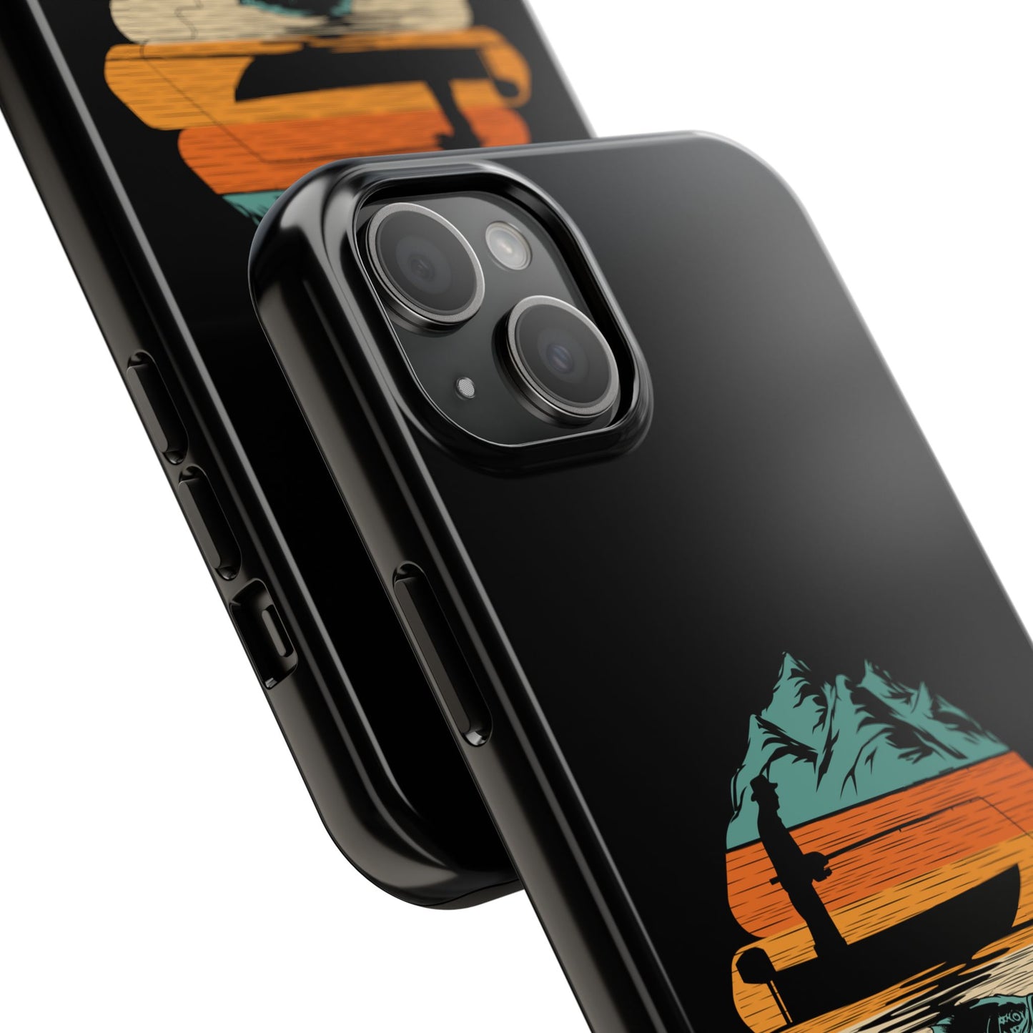 Retro Fishing Sunset Phone Case | Bass Boat Angler Design