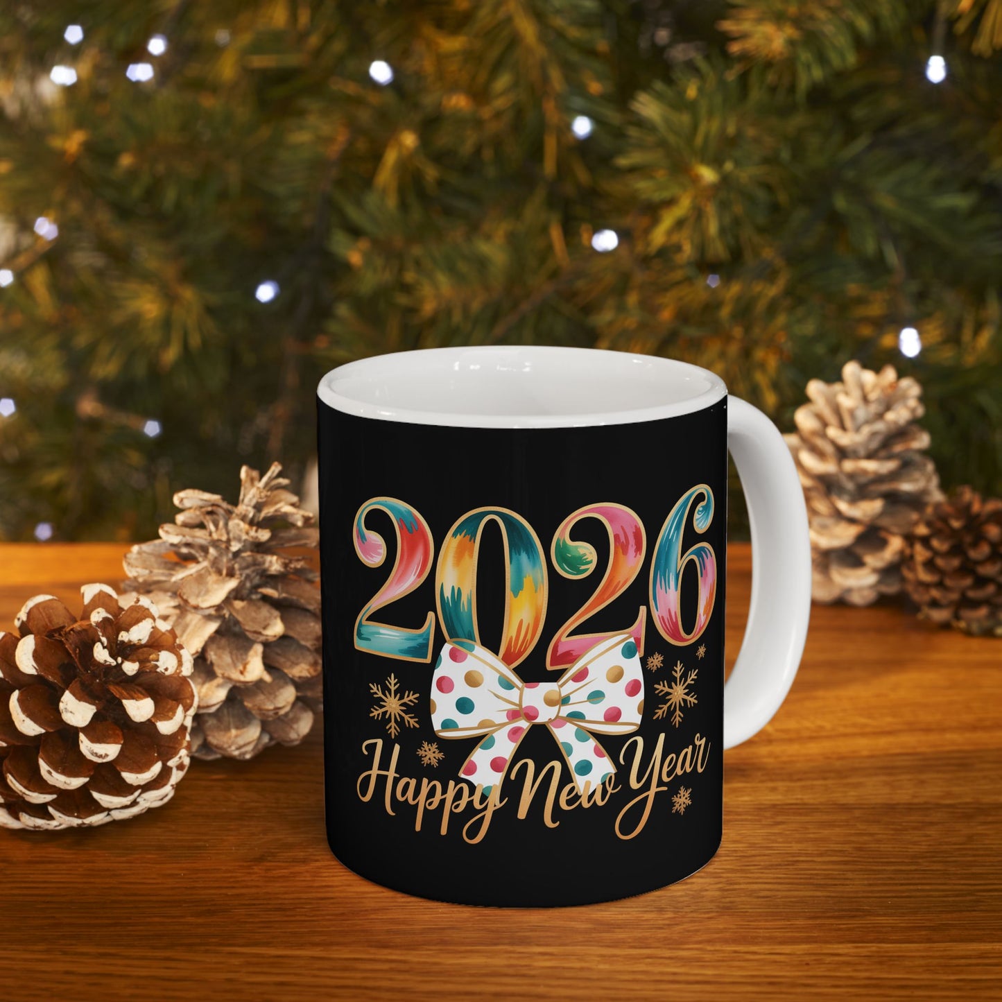 2026 Colorful Numbers Happy New Year Mug | New Year Celebration Ceramic Mug