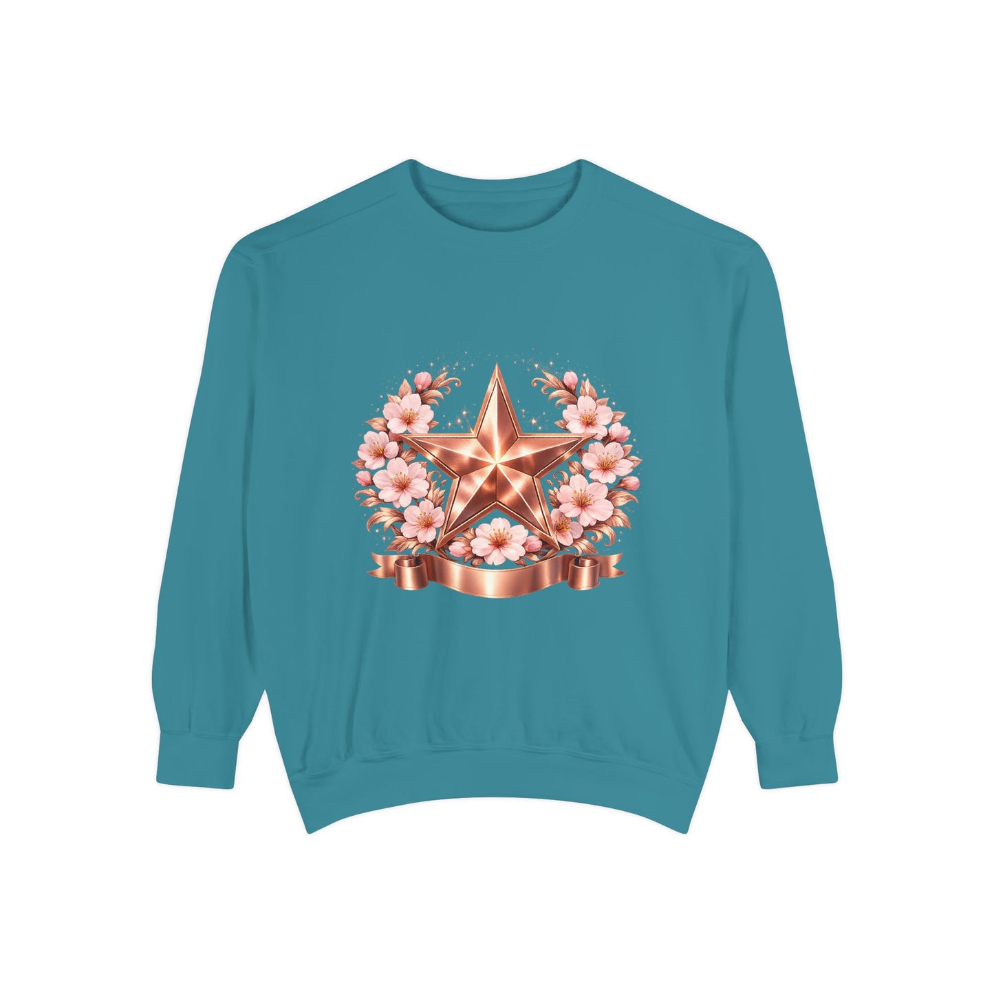 Rose Gold Star Floral Sweatshirt