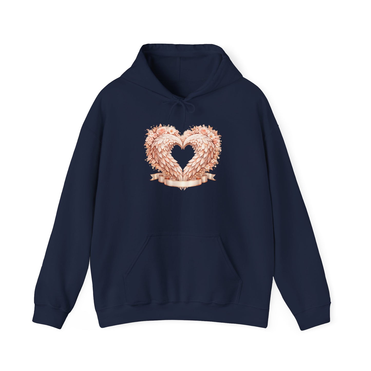 Heart Wreath Hoodie — Romantic Floral Heart Pullover for Valentine’s Day