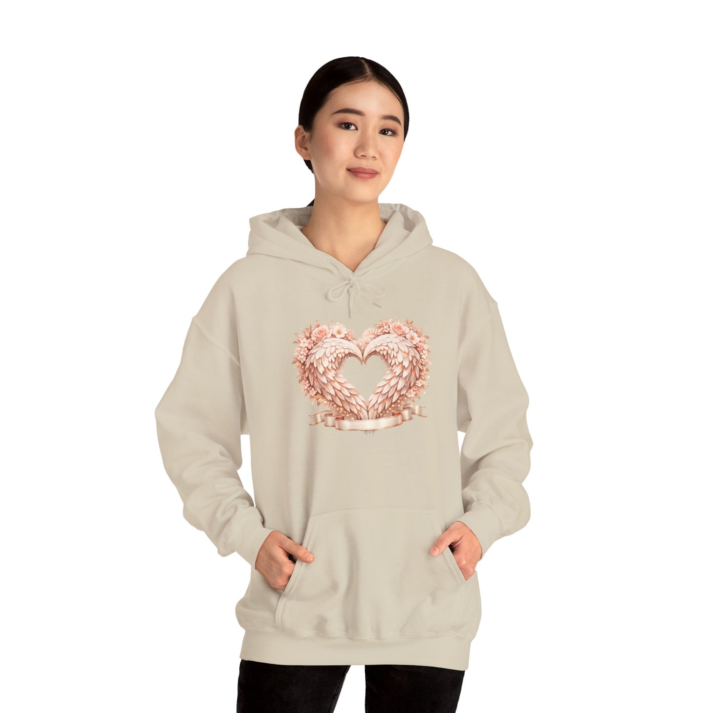 Heart Wreath Hoodie — Romantic Floral Heart Pullover for Valentine’s Day