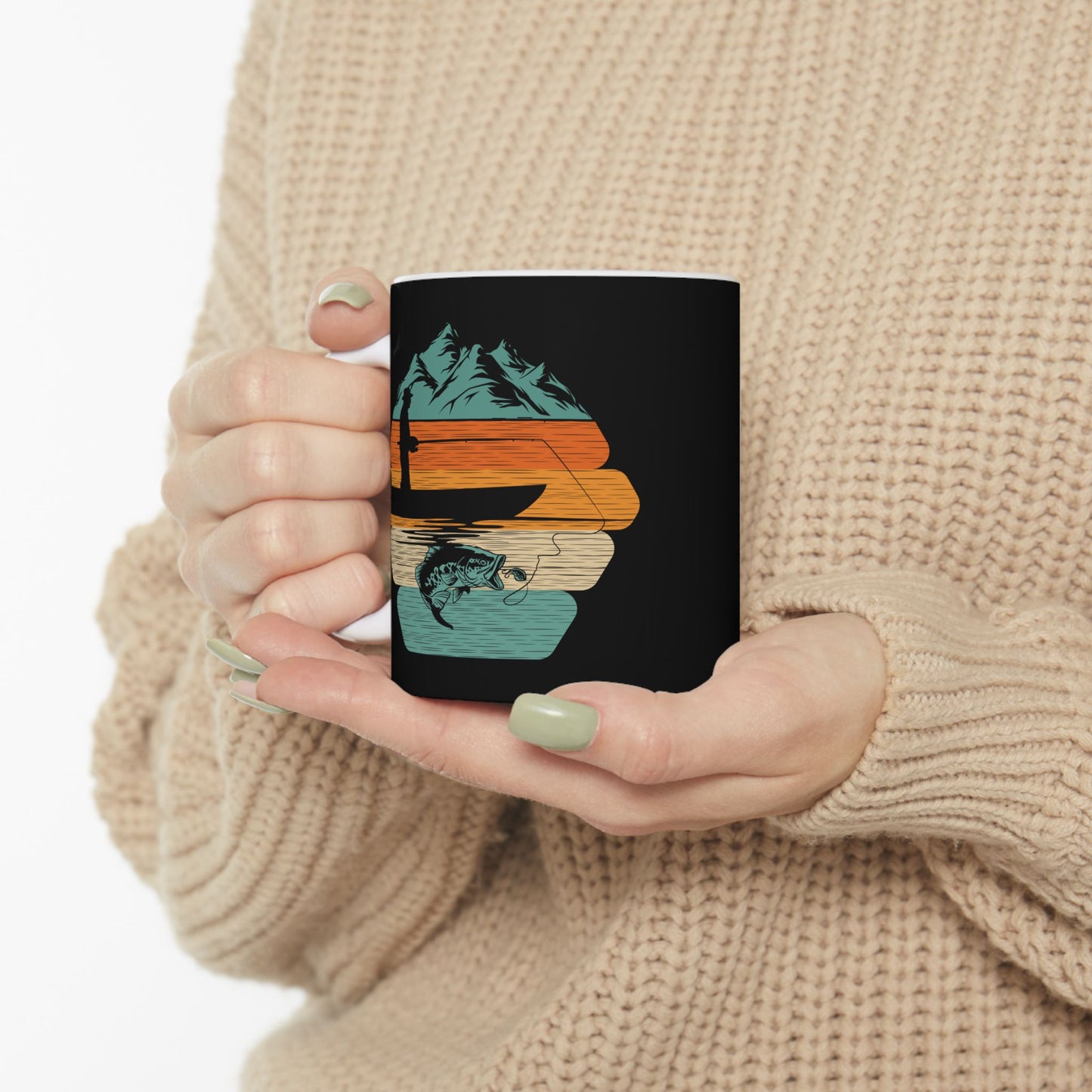 Retro Stacked Pumpkins Mug | Halloween Fall Ceramic Coffee Cup