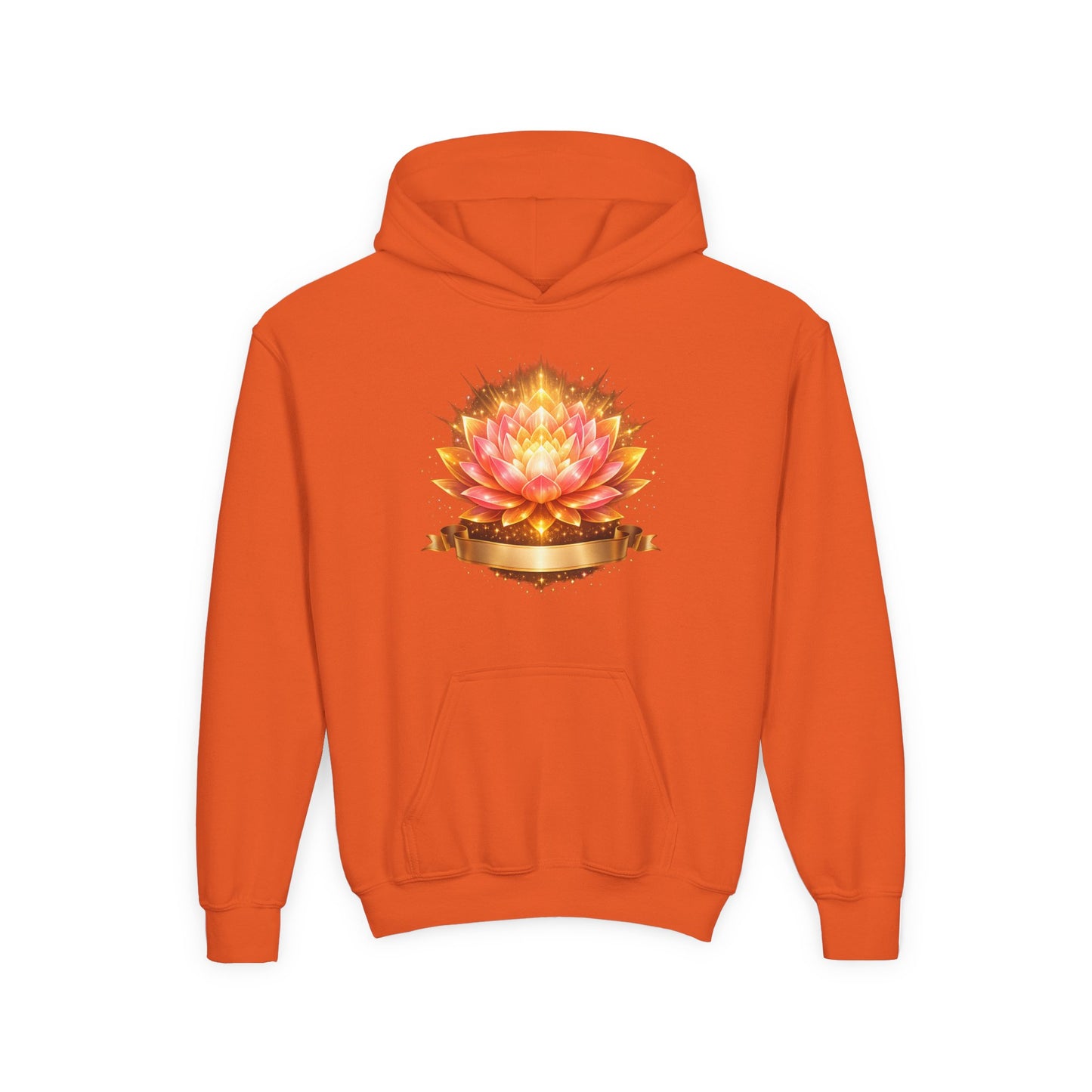 Youth Hoodie — Golden Lotus Meditation Graphic