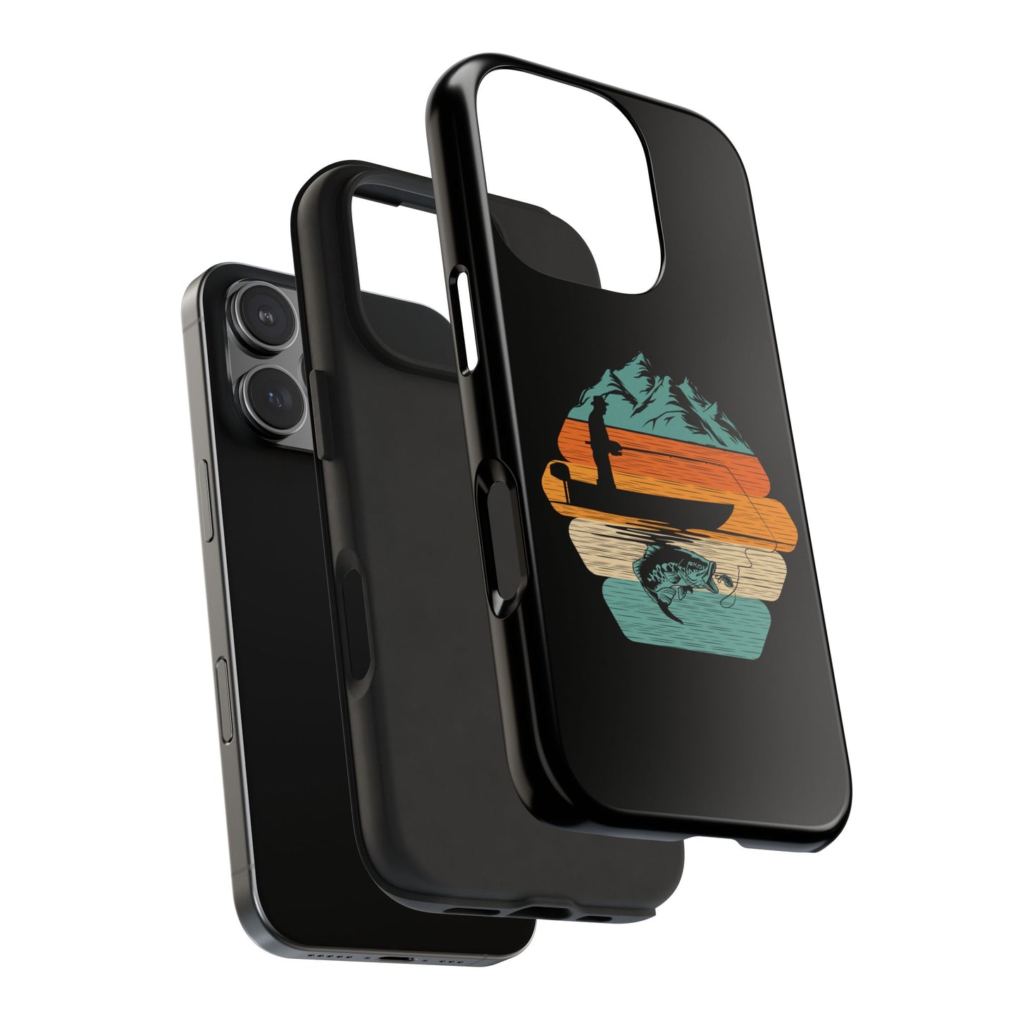 Retro Fishing Sunset Phone Case | Bass Boat Angler Design