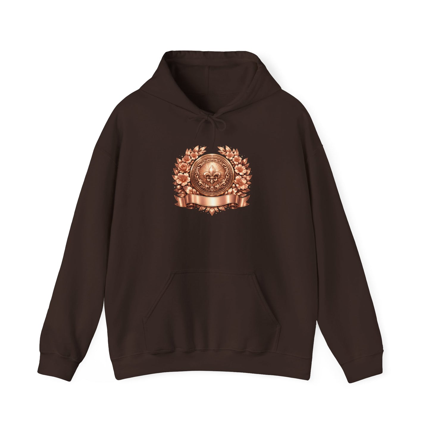 Hoodie — Vintage Bronze Crest Emblem Hoodie
