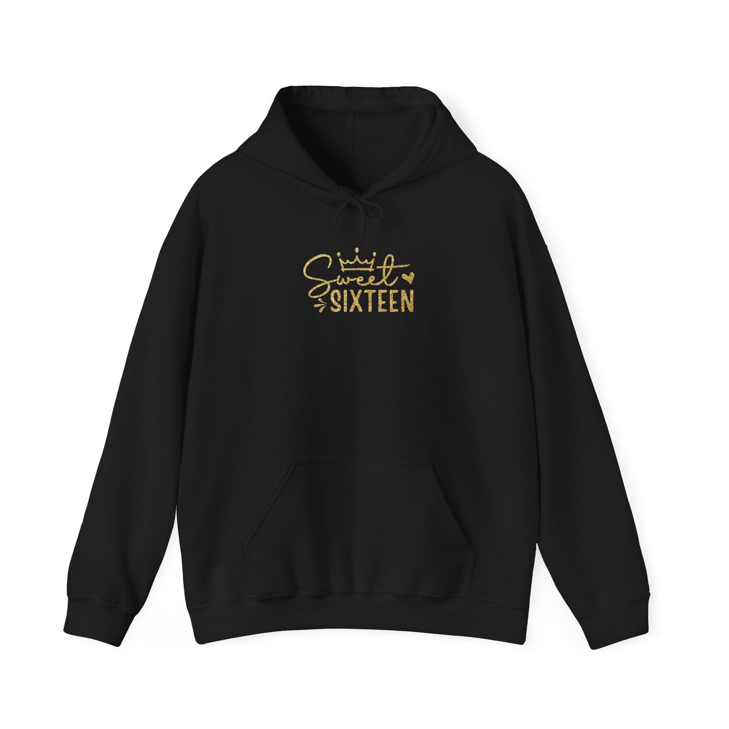 Sweet Sixteen Hoodie — Gold Script Birthday Sweatshirt