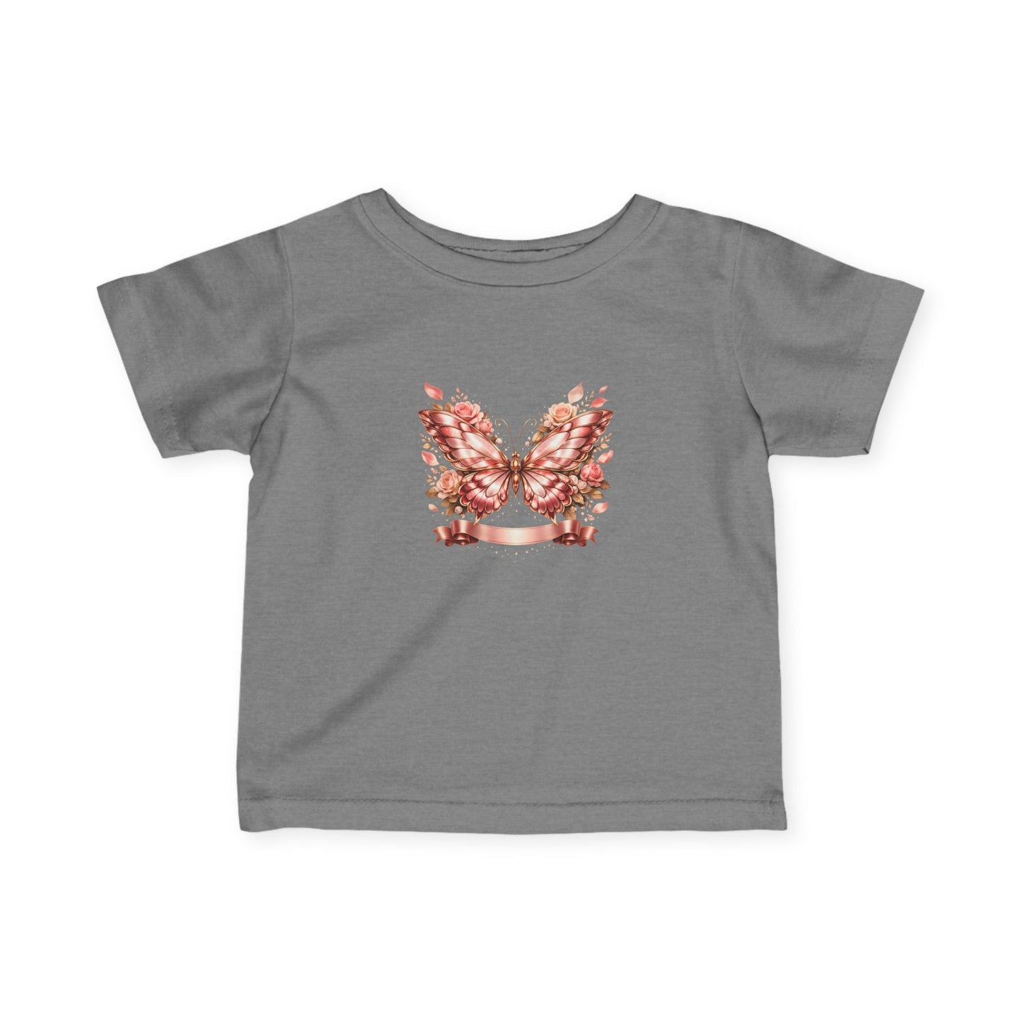 Infant Tee — Pink Floral Butterfly Wings Baby Shirt