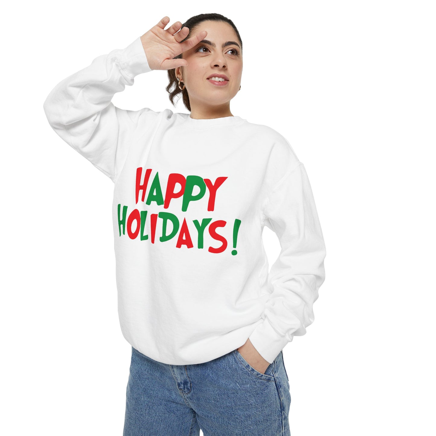 Happy Holidays! Sweatshirt | Christmas red green holiday text