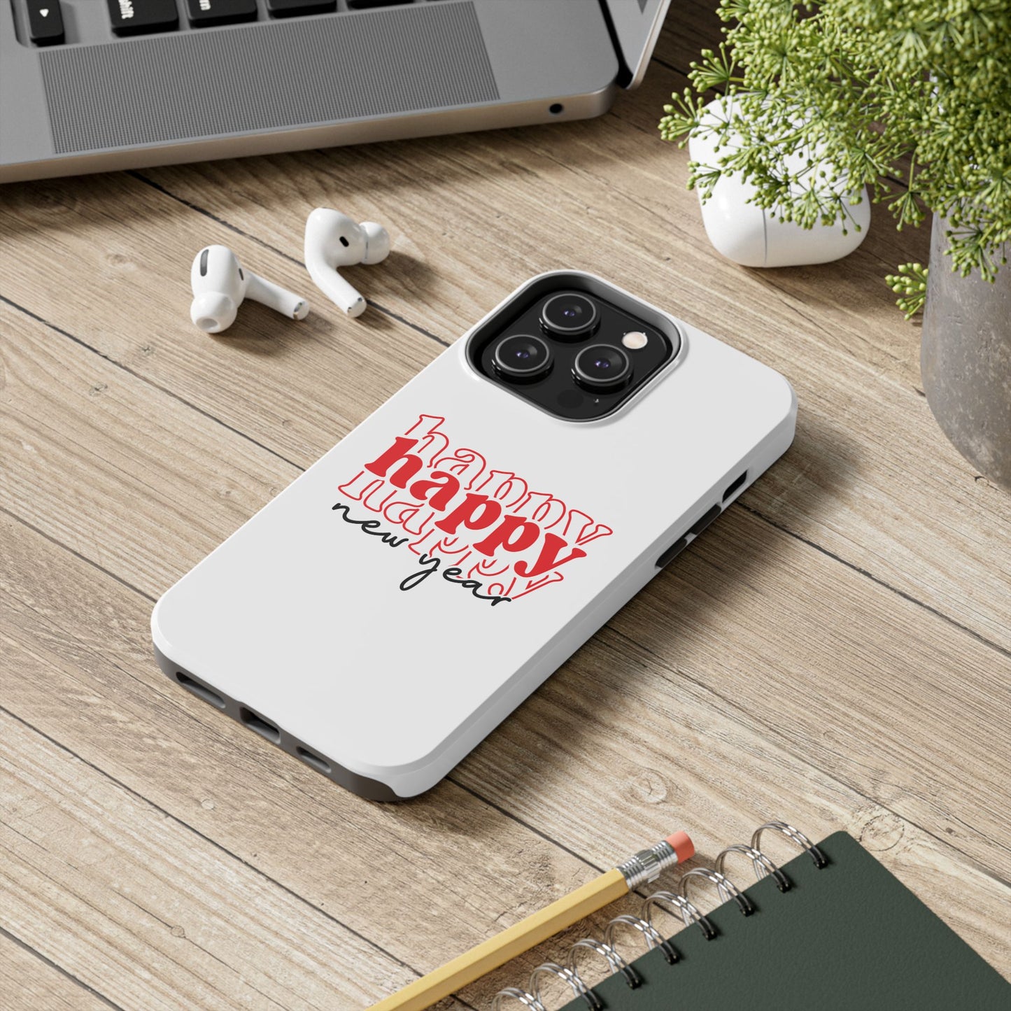 Happy Happy New Year Phone Case | New Year Typographic Design