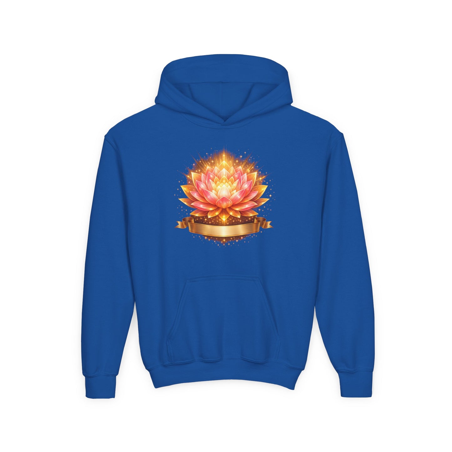 Youth Hoodie — Golden Lotus Meditation Graphic