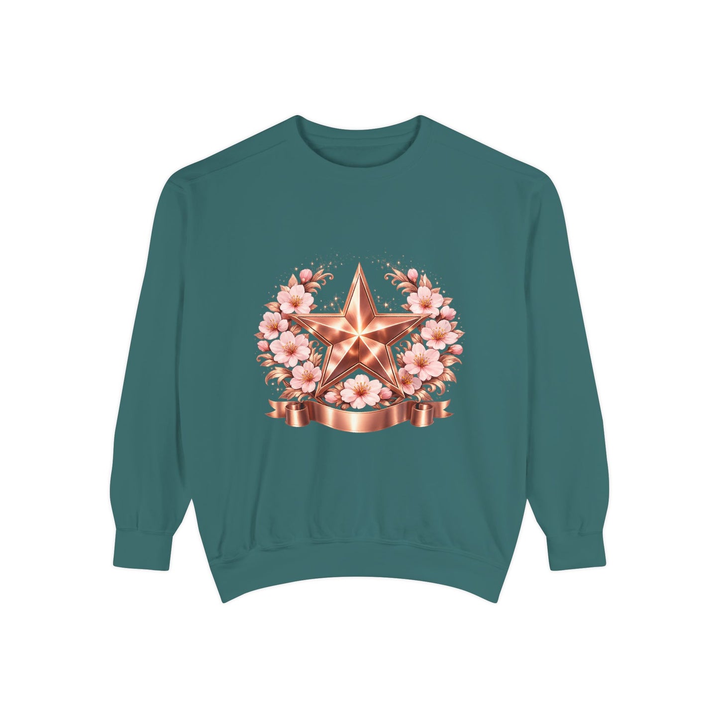 Rose Gold Star Floral Sweatshirt