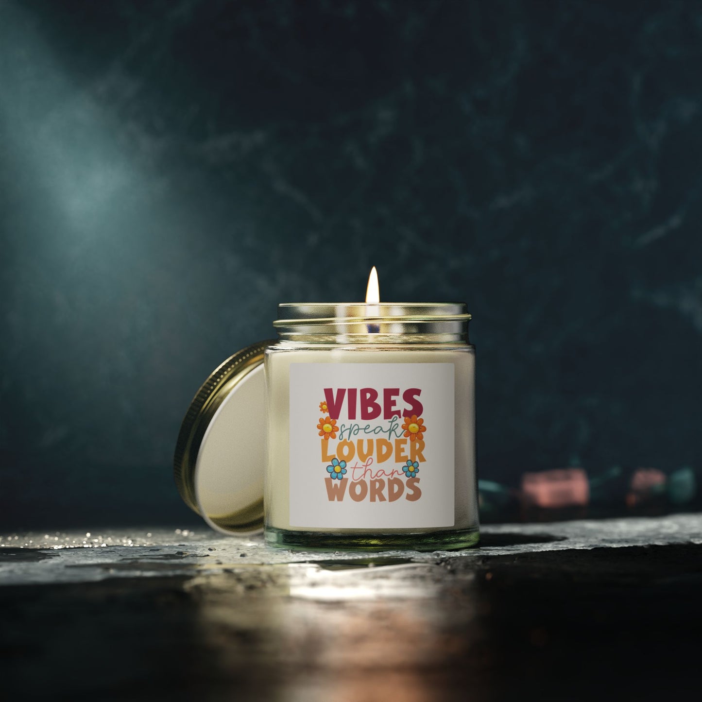 Vibes Speak Louder Than Words Candle | Coconut Apricot Soy Wax 4oz 9oz