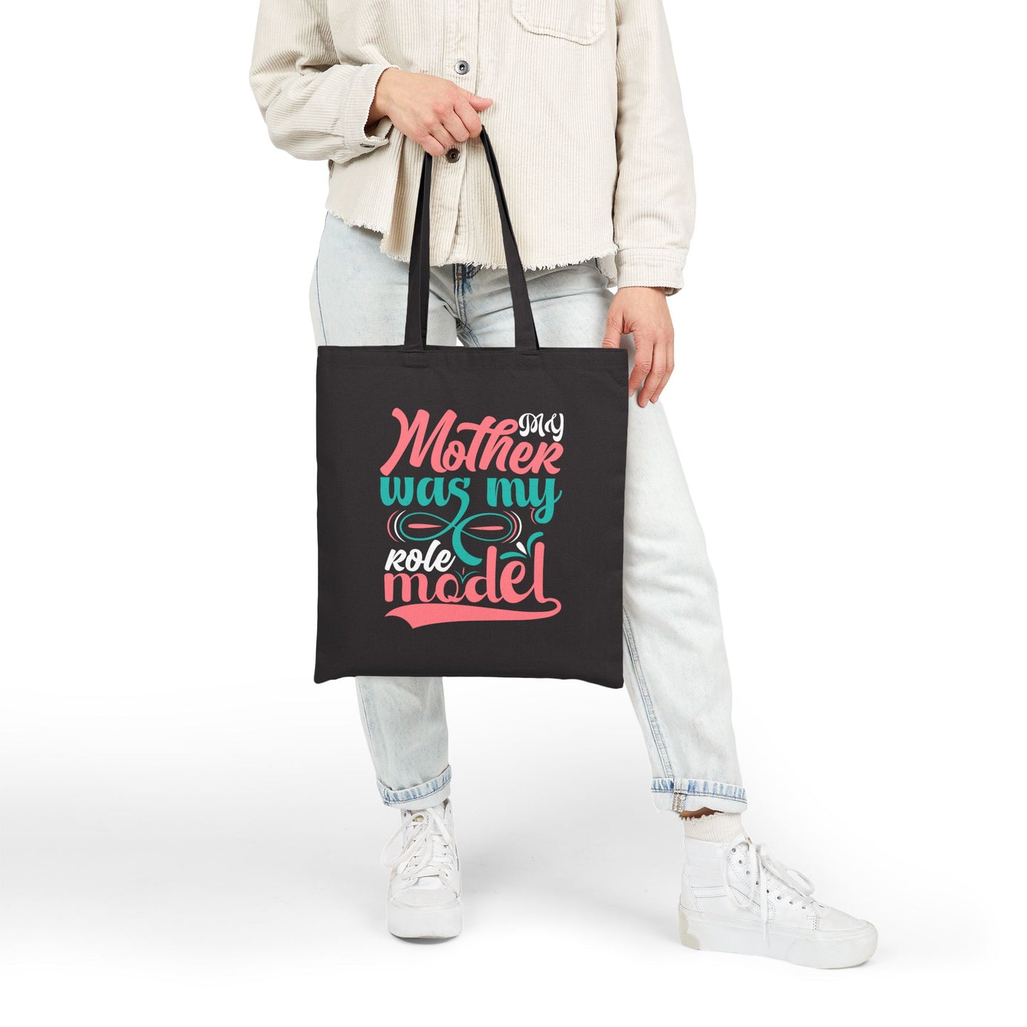 Mother Was My Model Tote Bag | Mothers Day Typography Canvas Tote