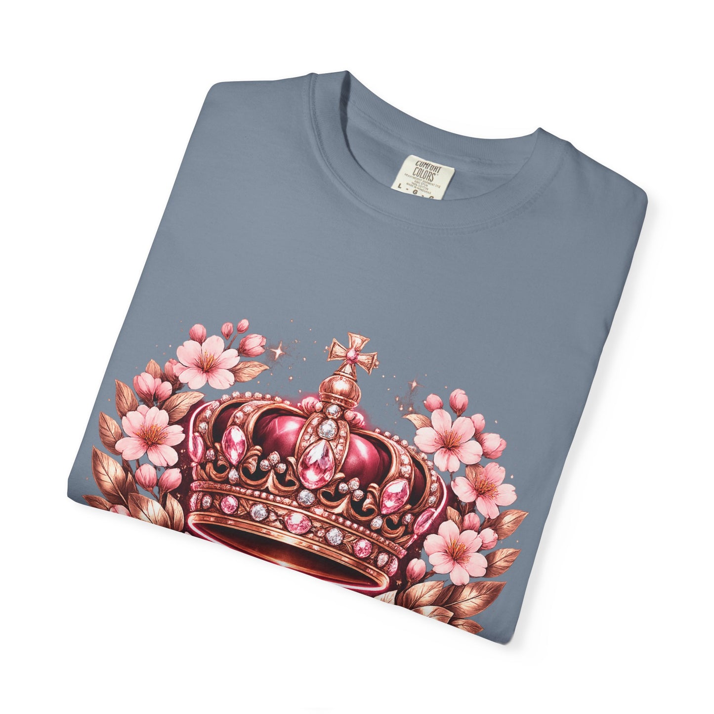 Pink Floral Crown T-Shirt — Royal Blossom Graphic Tee