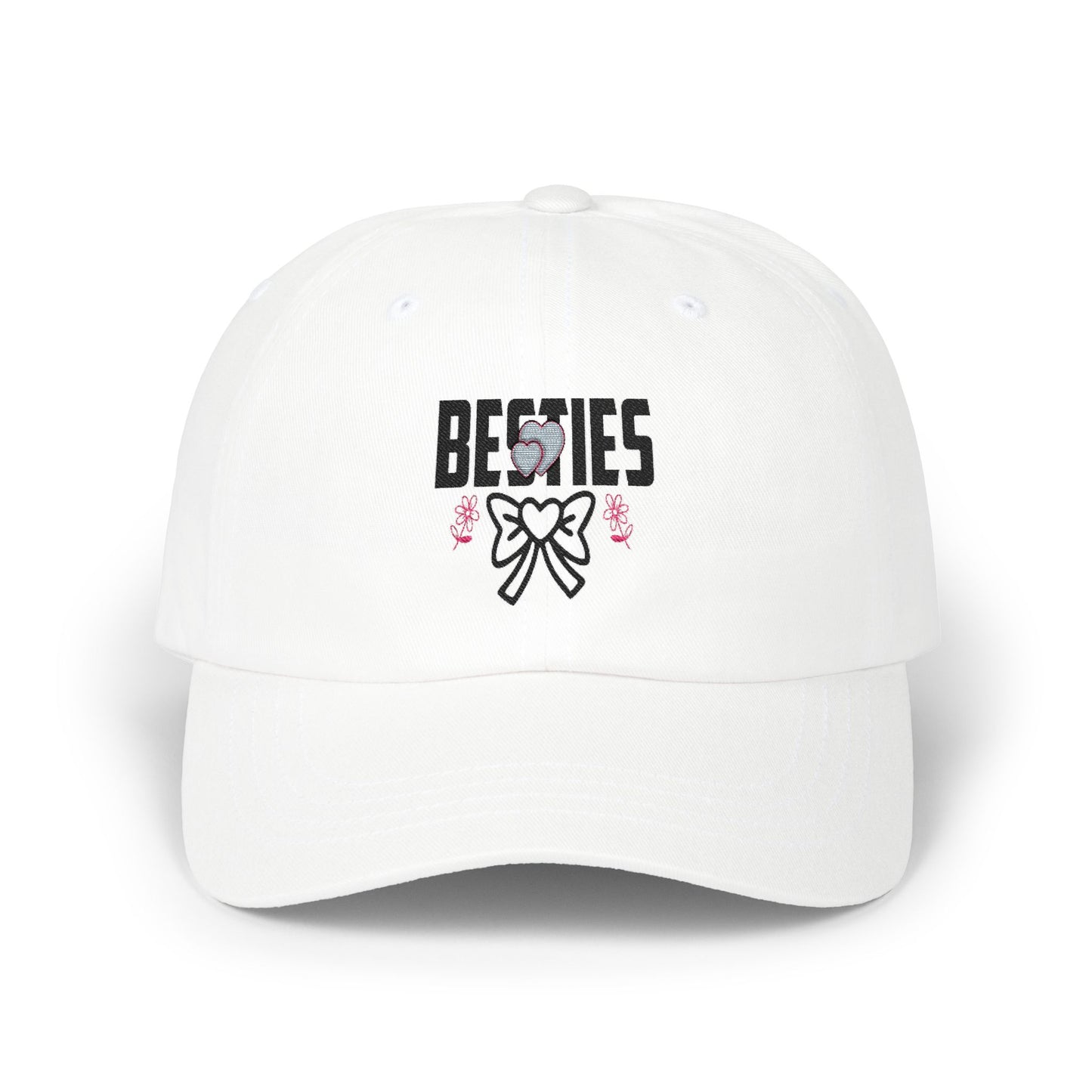 Besties bow graphic Dad Cap | Embroidered friendship baseball hat