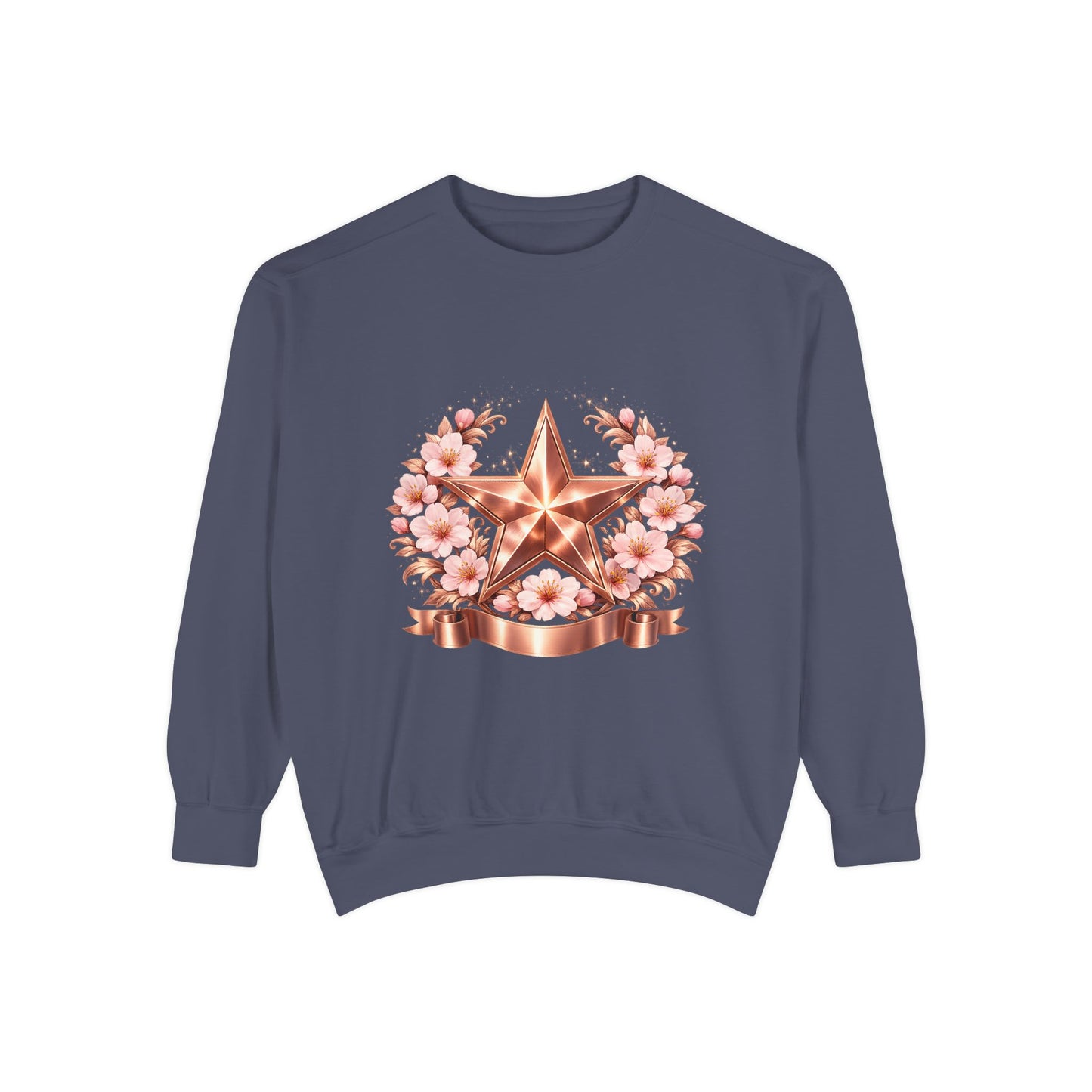 Rose Gold Star Floral Sweatshirt