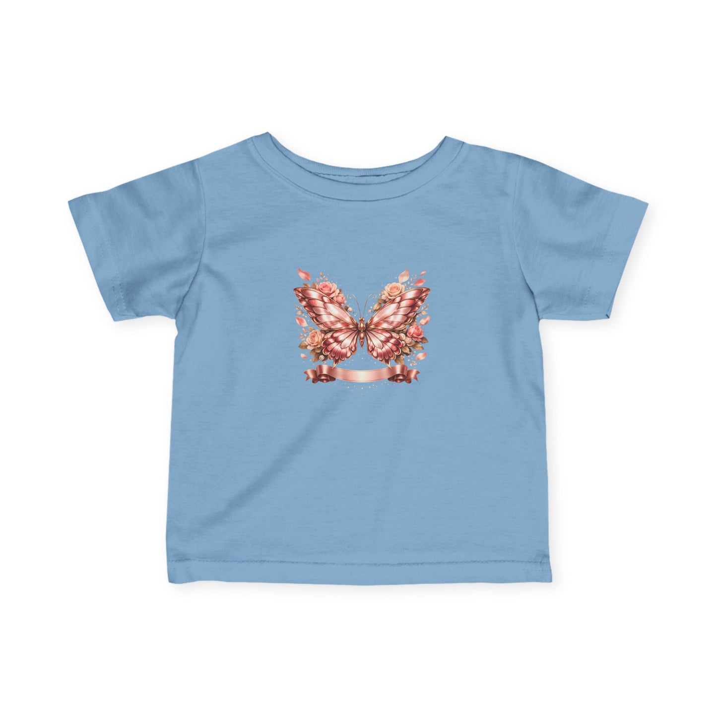 Infant Tee — Pink Floral Butterfly Wings Baby Shirt