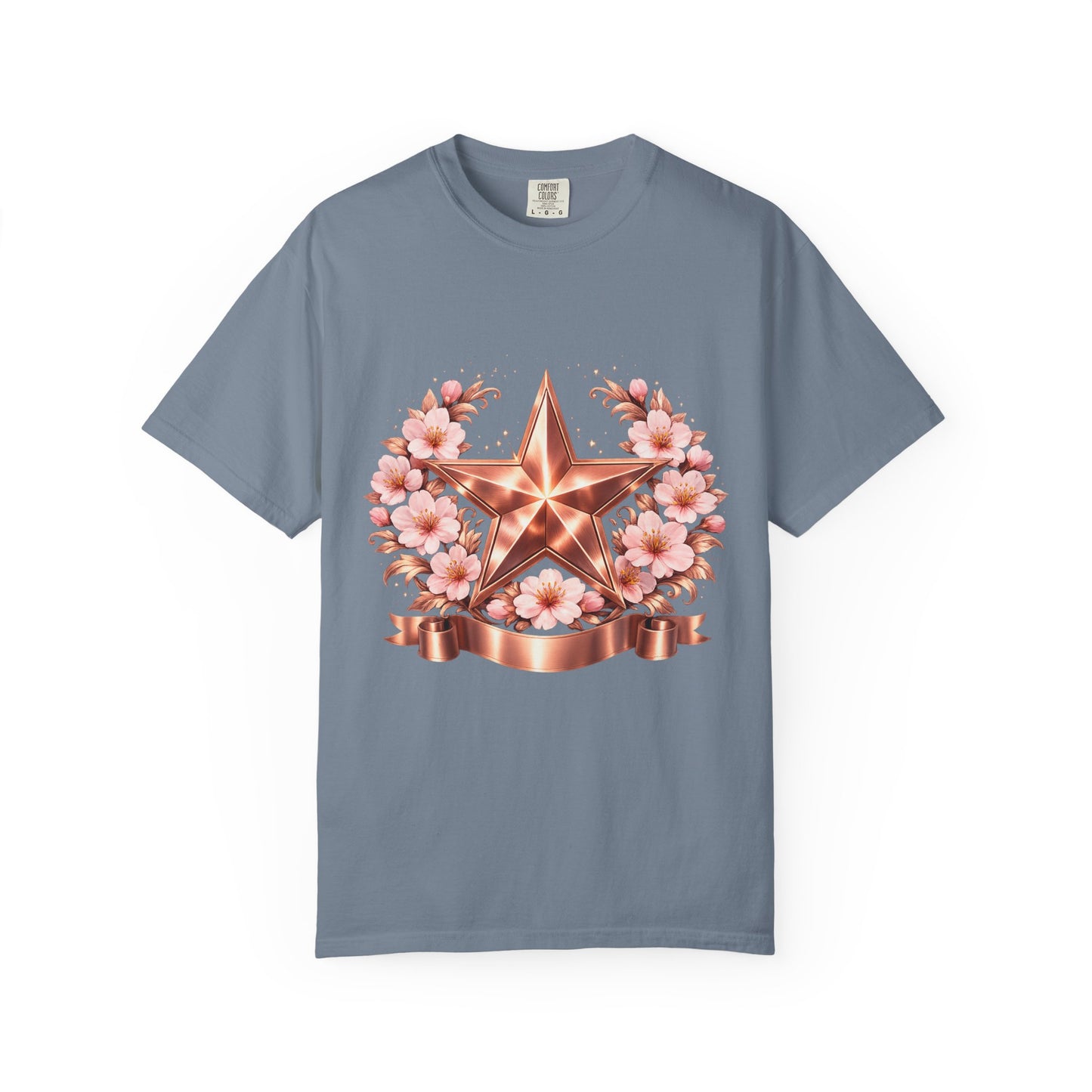 Rose Gold Floral Star T-Shirt