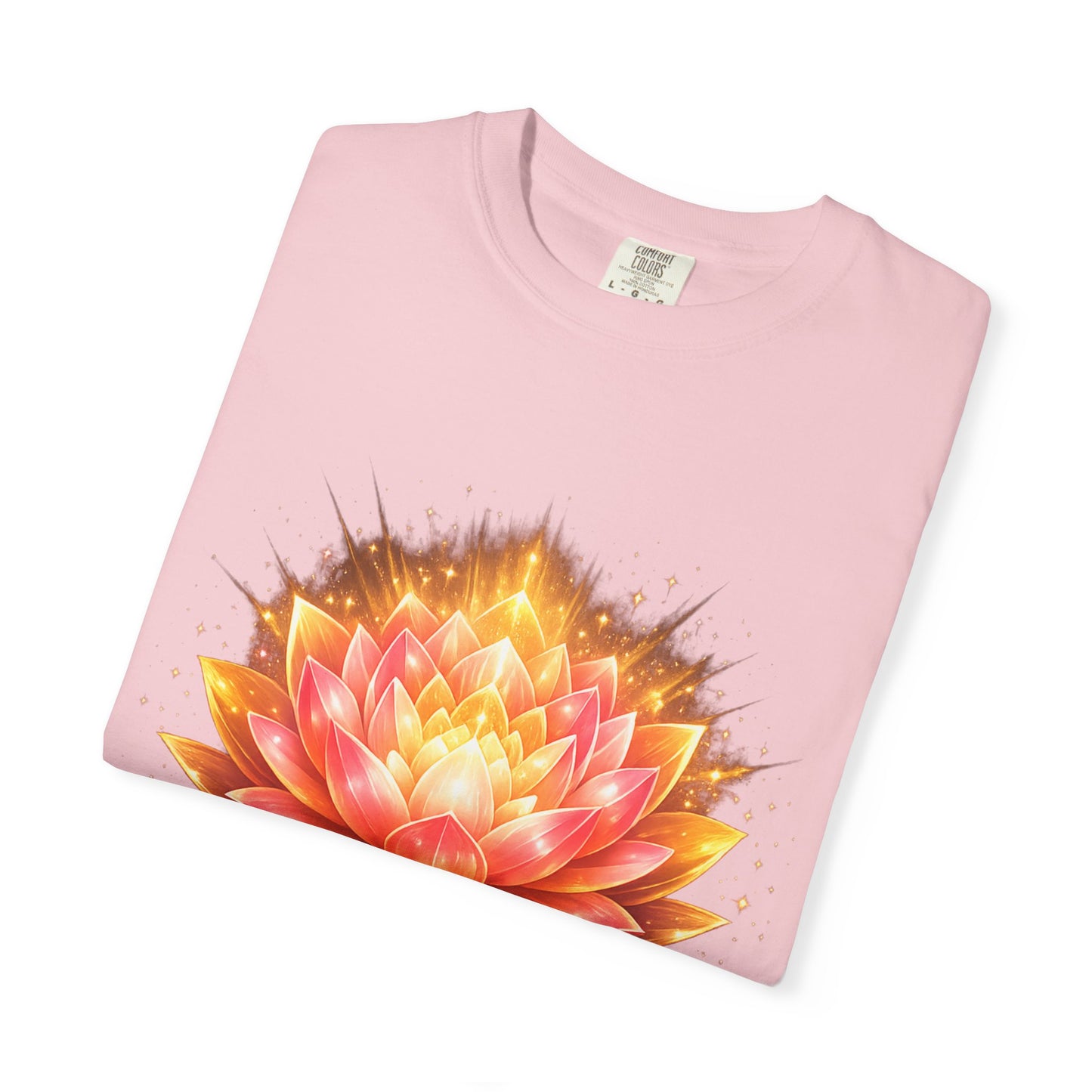 Lotus Bloom Graphic T-Shirt — Golden Floral Mandala Tee