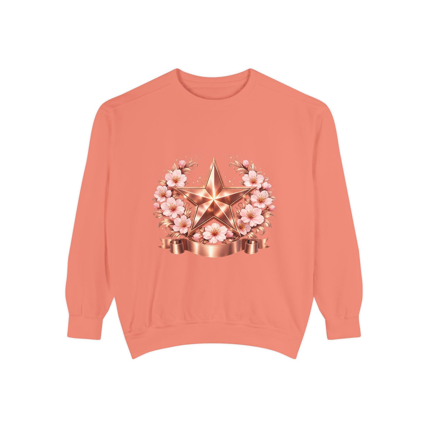 Rose Gold Star Floral Sweatshirt