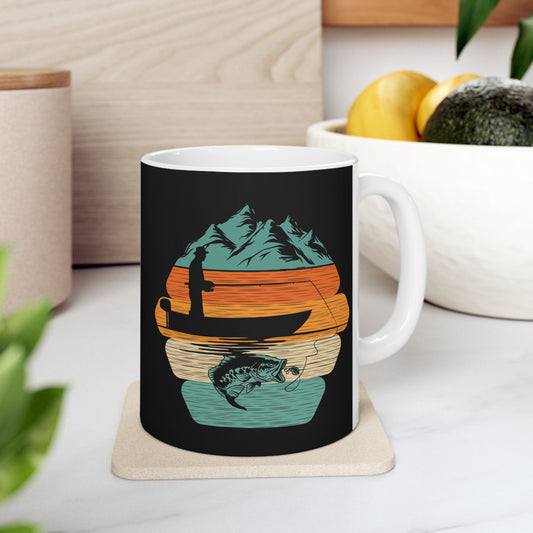 Retro Stacked Pumpkins Mug | Halloween Fall Ceramic Coffee Cup