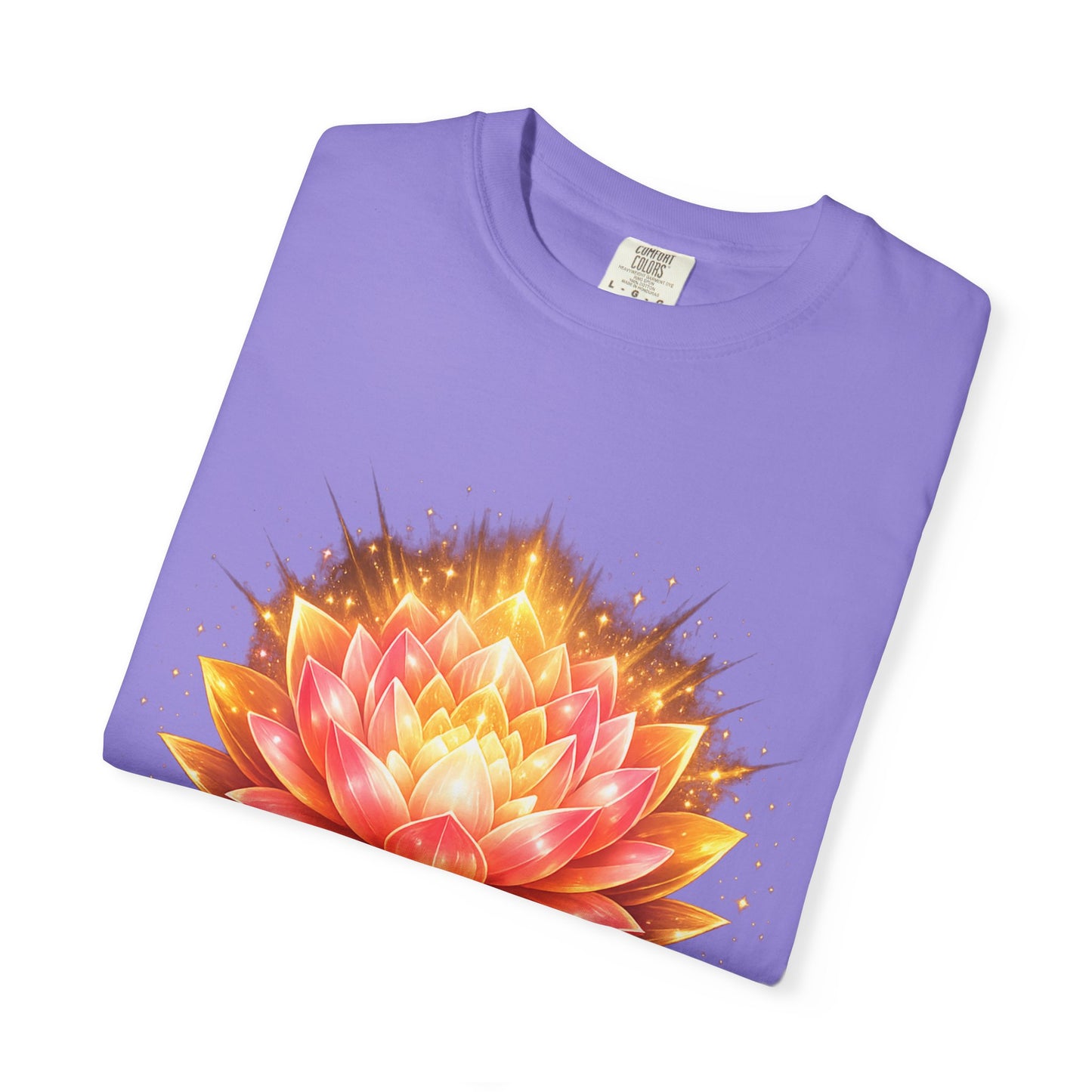 Lotus Bloom Graphic T-Shirt — Golden Floral Mandala Tee