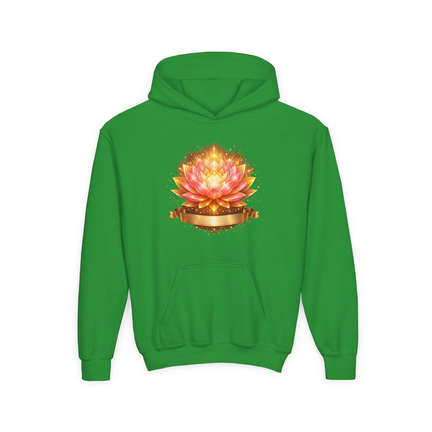 Youth Hoodie — Golden Lotus Meditation Graphic