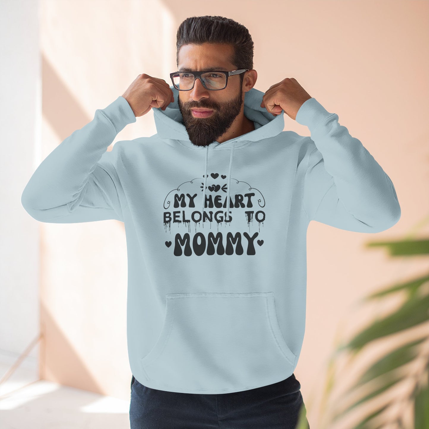 Mommy Heart Hoodie — "My Heart Belongs to Mommy" Casual Fleece Pullover