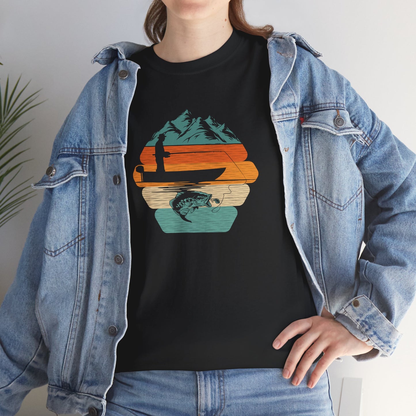 Retro Mountain Surf Tee — Vintage Sunset Waves Nature T-Shirt