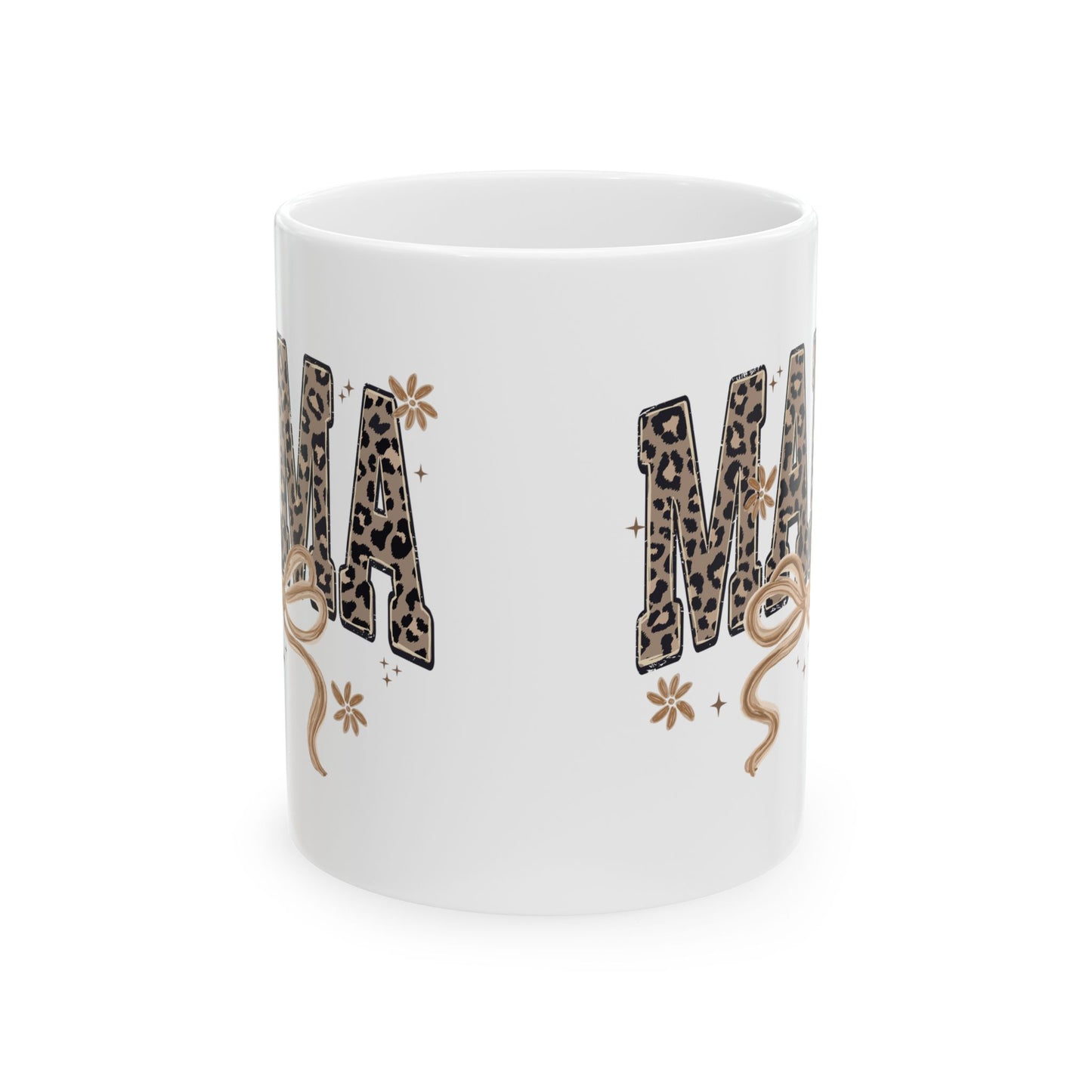 Mama Leopard Print Typography Mug | Ceramic Coffee Cup 11oz 15oz