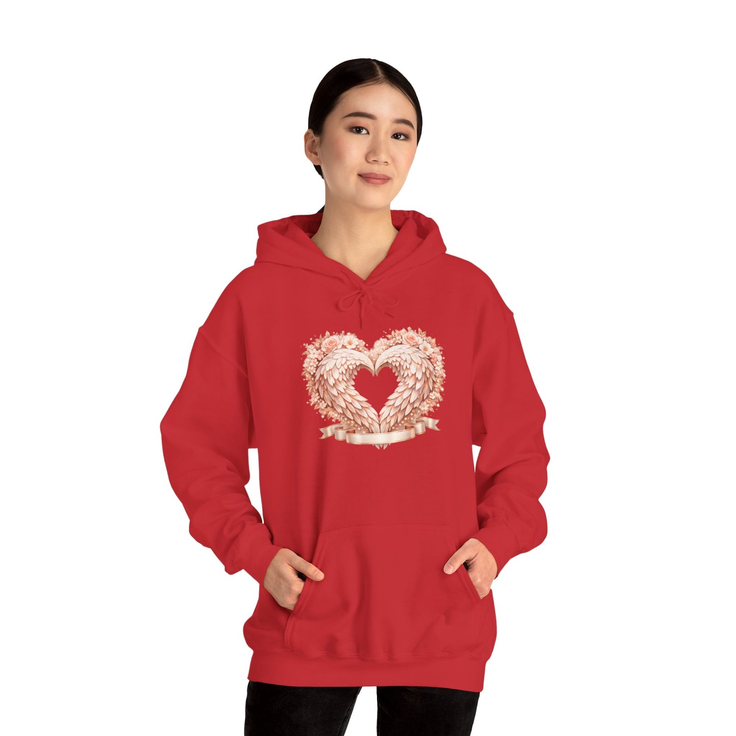 Heart Wreath Hoodie — Romantic Floral Heart Pullover for Valentine’s Day