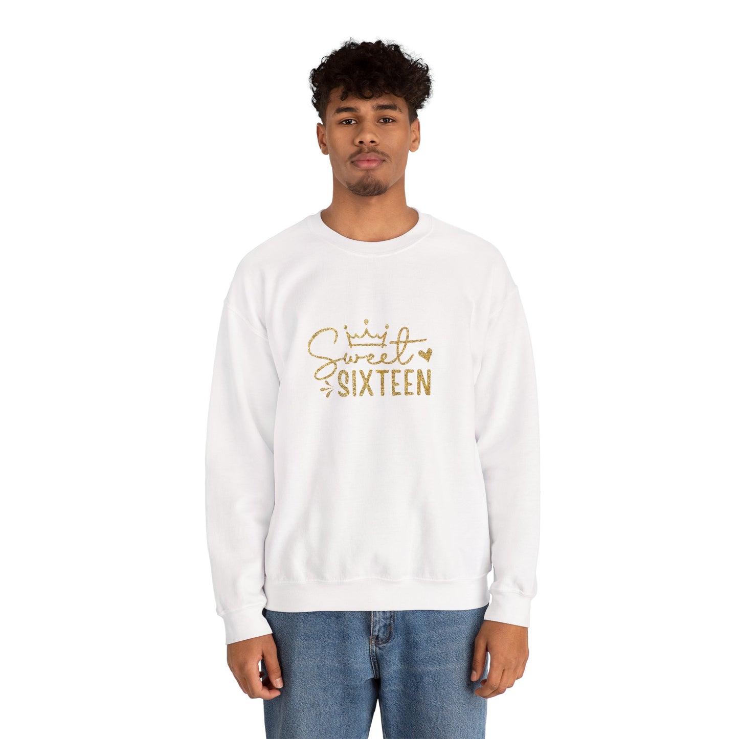 Sweet Sixteen sweatshirt | gold script birthday crewneck
